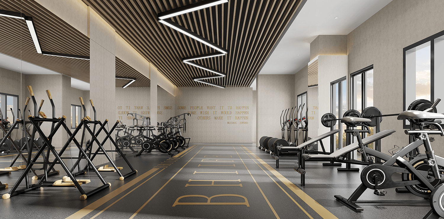 Gym with yoga room